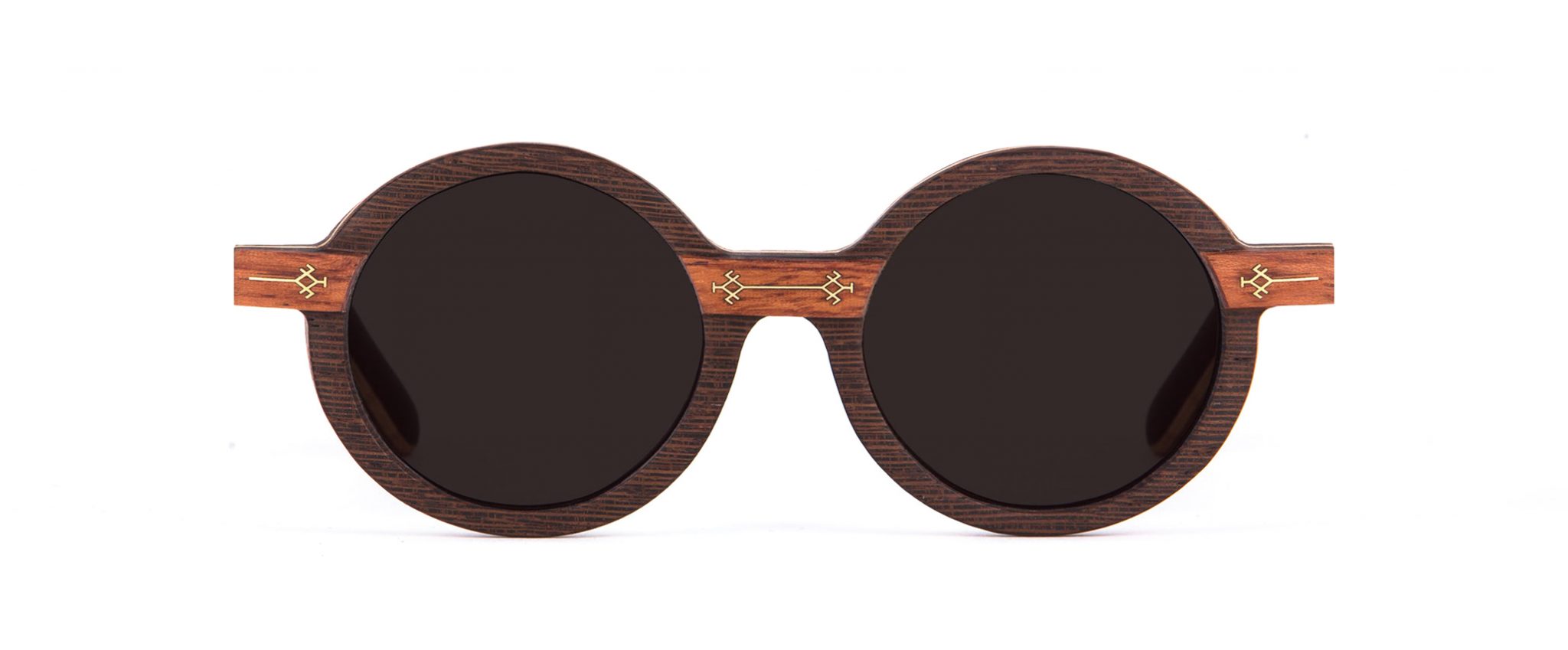 Dihya Round Designer Sunglasses VAKAY with Gold