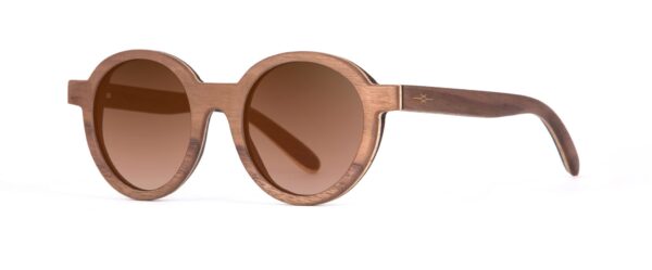 Hippy Walnut Round Designer Sunglasses VAKAY