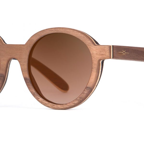 Hippy Walnut Round Designer Sunglasses VAKAY